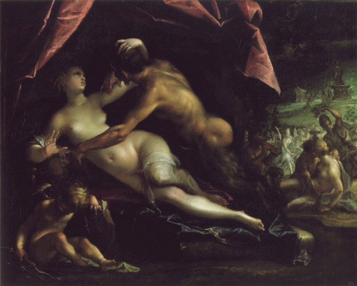 Pan And Selene by Hans von Aachen